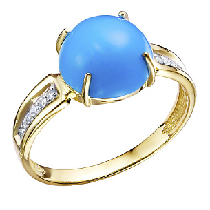 Кольцо из желтого золота с бриллиантом