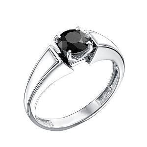 Кольцо из белого золота с бриллиантом