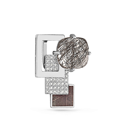 Подвеска из белого золота с бриллиантами, кварцем