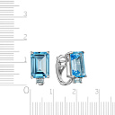 Серьги с английским замком из белого золота с аквамарином