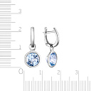 Серьги с английским замком из белого золота с топазом