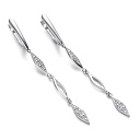 Серьги с английским замком из белого золота с бриллиантами