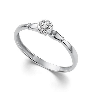 Кольцо из белого золота с бриллиантами