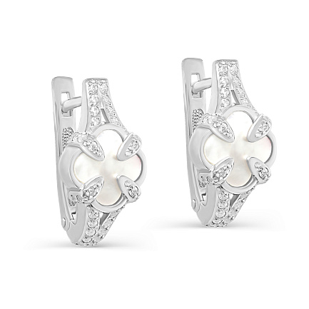 Серьги с английским замком из серебра