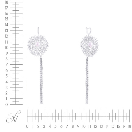 Серьги с английским замком из серебра с жемчугом