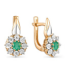 Серьги с английским замком из красного золота с бриллиантами