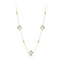 Колье из желтого золота с аметистами, плетение якорное