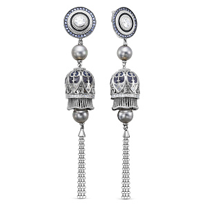 Серьги с английским замком из серебра с жемчугом