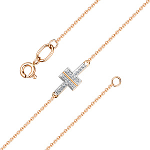 Браслет декоративный из красного золота с бриллиантами