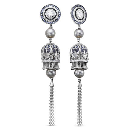 Серьги с английским замком из серебра с жемчугом