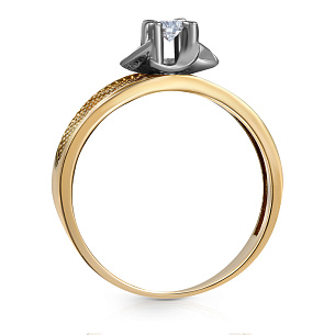 Кольцо из желтого золота с бриллиантом