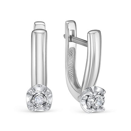 Серьги из белого золота с бриллиантами