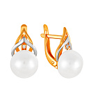 Серьги с английским замком из красного золота