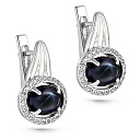 Серьги с английским замком из белого золота с бриллиантами