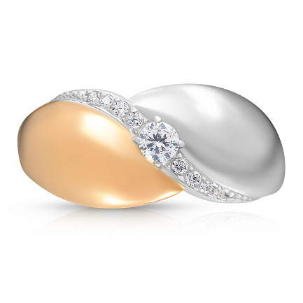 Кольцо из красного золота с фианитом