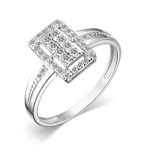 Кольцо из белого золота с бриллиантами