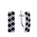 Серьги с английским замком из белого золота с бриллиантами