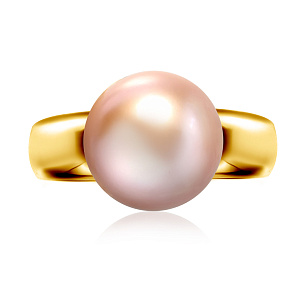 Кольцо из желтого золота с жемчугом