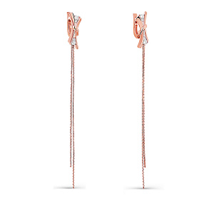 Серьги с английским замком из красного золота с бриллиантами