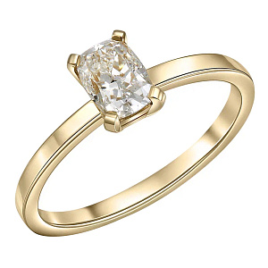 Кольцо из желтого золота с бриллиантом