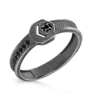 Кольцо из серебра с фианитами