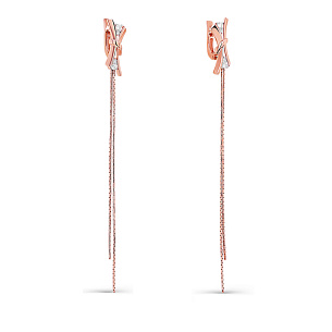 Серьги с английским замком из красного золота с бриллиантами