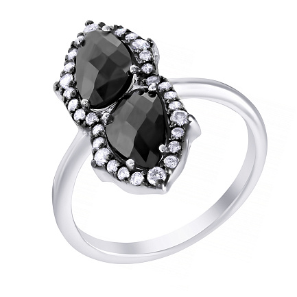 Кольцо из серебра с фианитом