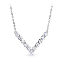 Колье из белого золота с бриллиантами, плетение якорное