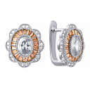 Серьги с английским замком из серебра с фианитом