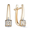 Серьги с английским замком из красного золота с бриллиантами