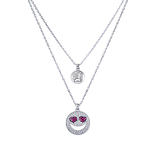 Колье из серебра с фианитом