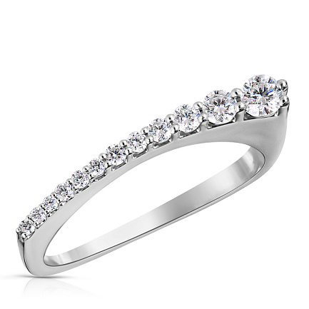 Кольцо из белого золота с бриллиантами