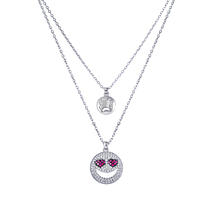 Колье из серебра с фианитом