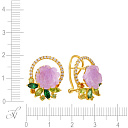 Серьги из желтого золота с бриллиантами, аметистами