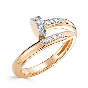 Кольцо из красного золота с бриллиантом