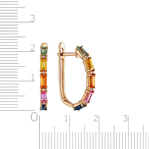Серьги с английским замком из красного золота с бриллиантами