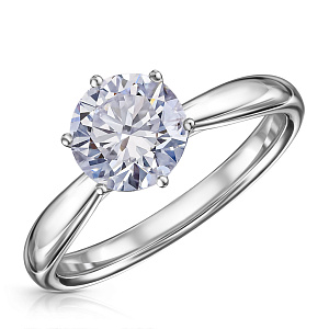 Кольцо из белого золота с бриллиантом