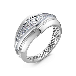 Кольцо из белого золота с бриллиантом