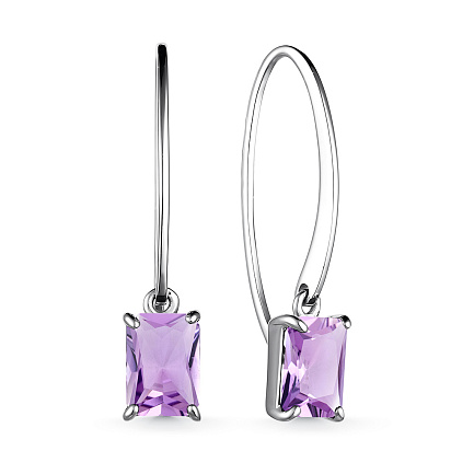 Серьги из серебра с аметистом