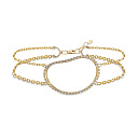 Браслет декоративный из желтого золота с бриллиантами, плетение якорное