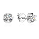 Пусеты из белого золота с бриллиантами