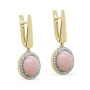 Серьги с английским замком из желтого золота с бриллиантами