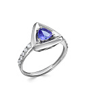 Кольцо из белого золота с бриллиантами, танзанитом