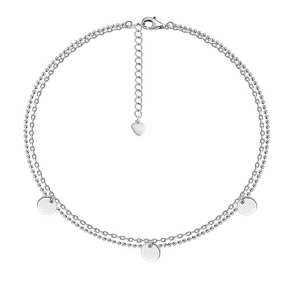 Браслет на ногу декоративный из серебра