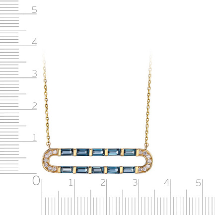 Колье из желтого золота с бриллиантами, топазом