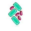 Кольцо из красного золота с агатом, корундом