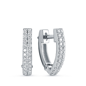 Серьги из белого золота с бриллиантами