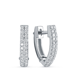 Серьги из белого золота с бриллиантом