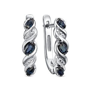 Серьги с английским замком из белого золота