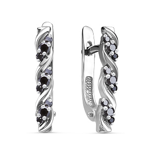 Серьги из белого золота с бриллиантом